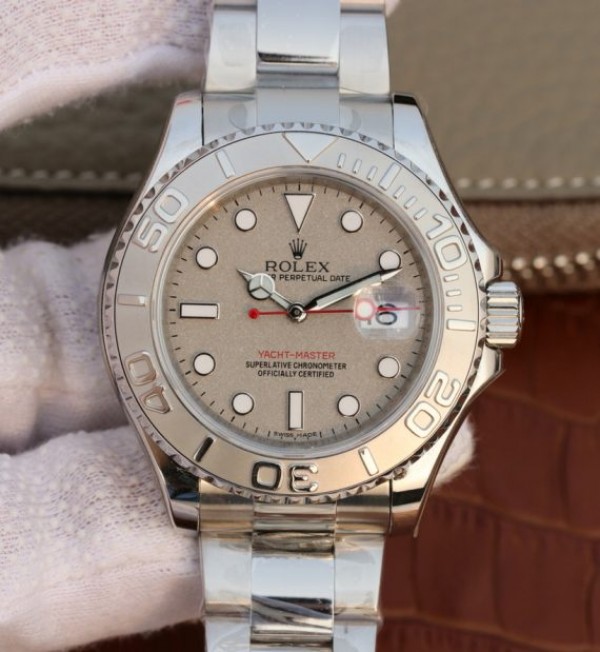 Replica Rolex (unchanged) Yacht-Master 116622 EW Dial Silver Bracelet / Strap SS A3135 - View 1