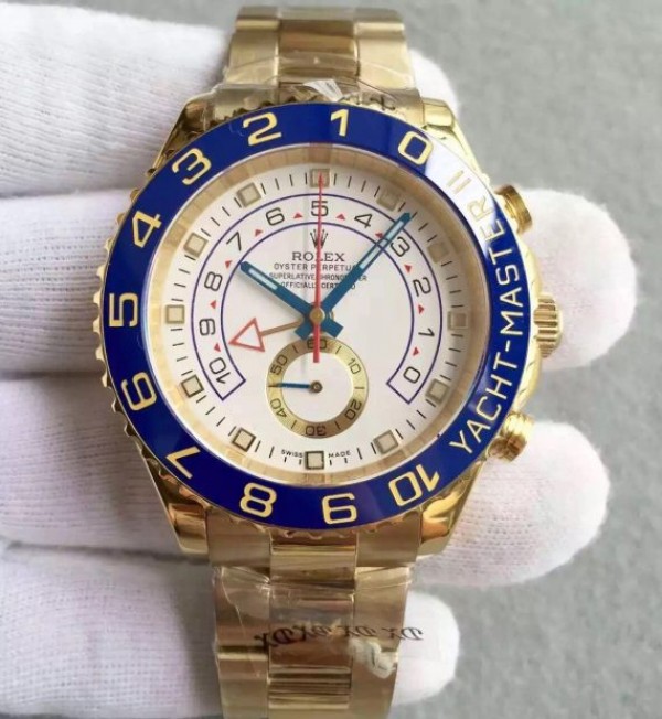 Replica Rolex (unchanged) YachtMaster II 116688 YG en céramique Bluee JF YG A7750 - View 1