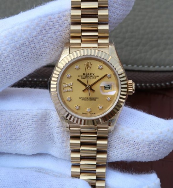 Replica Rolex (unchanged) DateJust 31 mm Bezel Fluted Case RG Dial or RG A2235 - View 1