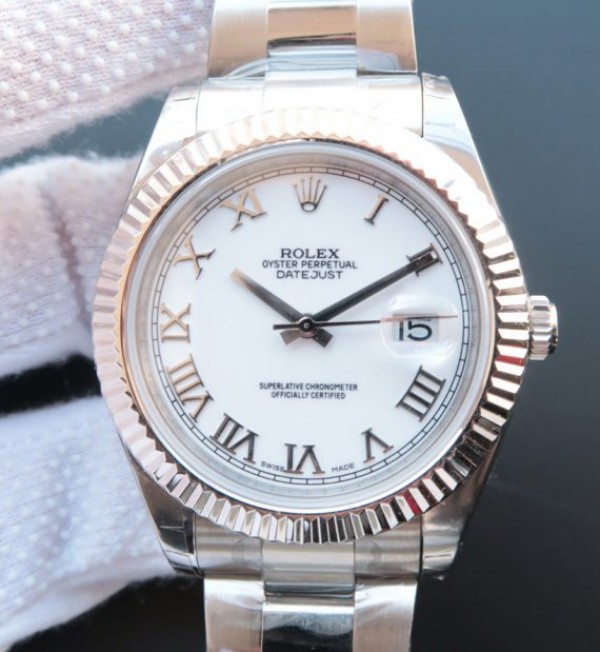 Replica Rolex (unchanged) DateJust II SS Bezel Fluted Dial White Roman Numerals Bracelet / Strap SS A3136 - View 1