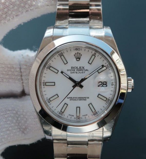 Replica Rolex (unchanged) DateJust 41 mm 126333 EW Bezel Polished Dial White Bracelet / Strap Stainless Steel A3163 - View 1