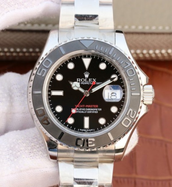 Replica Rolex (unchanged) Yacht-Master 116622 EW Dial Black Bracelet / Strap Stainless Steel A3135 - View 1