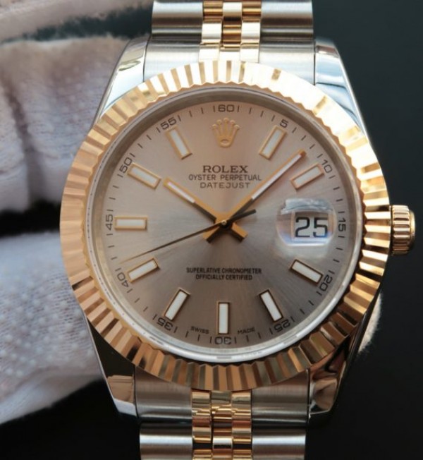 Replica Rolex (unchanged) Date Just II 41 mm SS/YG Dial Silver Marqueur Baton SS/YG Bracelet / Strap A2824 - View 1