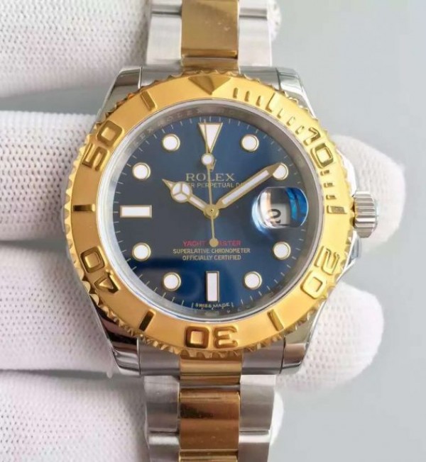 Replica Rolex (unchanged) Yacht-Master 16623 JF Best Edition Dial Blue Bracelet / Strap acier inoxydable/jaune A2836 - View 1