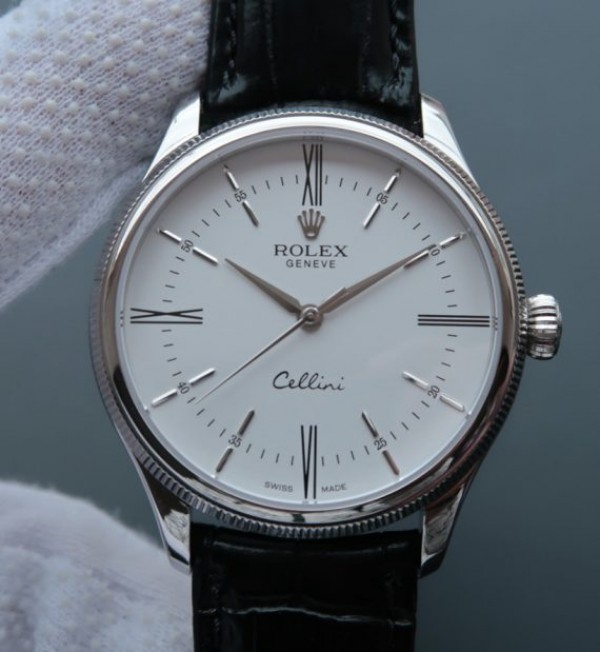 Replica Rolex (unchanged) MK Cellini Time 50509 SS Roman Dial White Bracelet / Strap Cuir - View 1