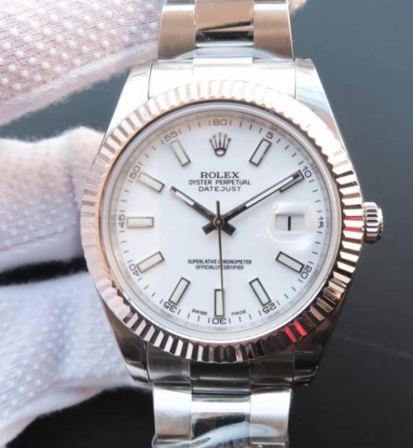 Replica Rolex (unchanged) DateJust II SS Bezel Fluted Dial White Bracelet / Strap SS A3136 - View 1