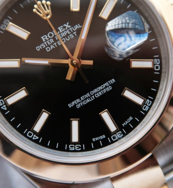 Replica Rolex  Date Just II 41 mm SS/YG Dial Black Marqueur Luminous Bracelet / Strap SS/YG A2824