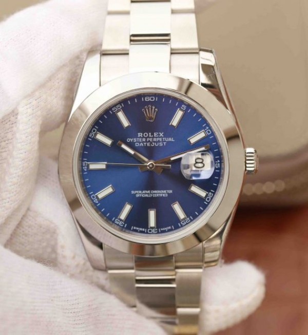 Replica Rolex (unchanged) DateJust 41 mm SS 116200 Bezel Polished Dial Blue Bracelet / Strap SS 904L SA3235 - View 1