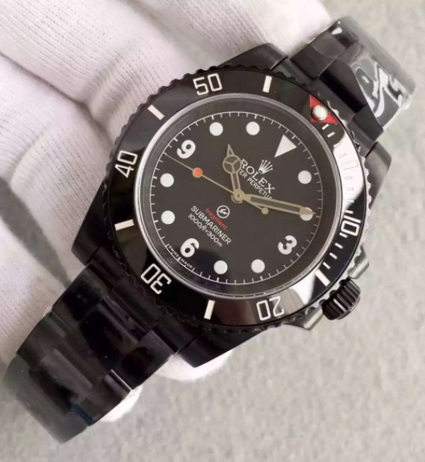Replica Rolex Fragment Submariner 116610 PVD Dial Black Bracelet / Strap PVD A2836