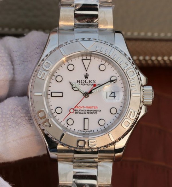 Rolex Yacht-Master Silver Bracelet / Strap 116622 EW White Dial SS A3135