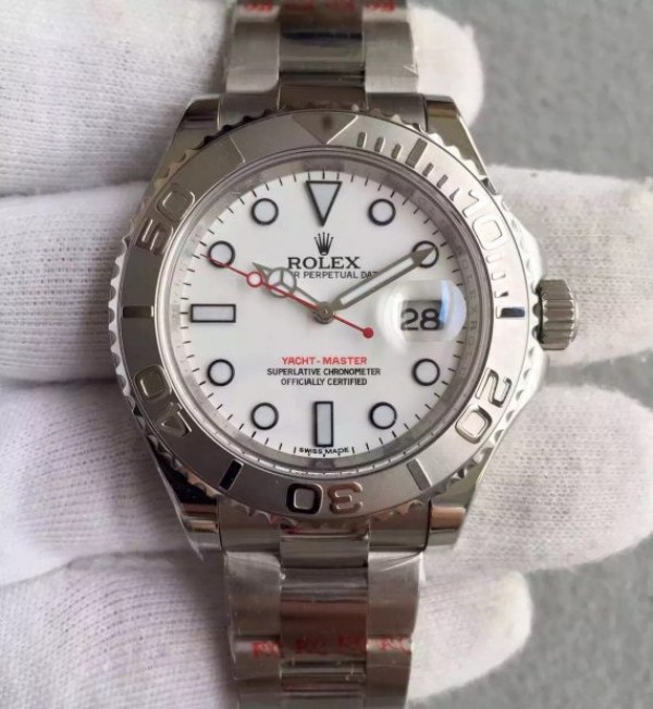 Replica Rolex (unchanged) Yacht-Master 116622 Noob Dial White sur Bracelet / Strap SS A2824 - View 1