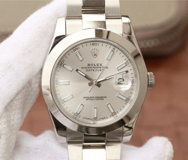Replica Rolex (unchanged) DateJust 41 mm 126300 Noob Bezel Polished Dial Silver Markers Baton Bracelet / Strap A3235 - View 1