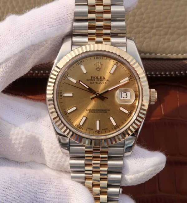Replica Rolex (unchanged) DateJust 41 mm 126333 Noob YG Dial YG Wrapped SS/Bracelet / Strap YG A3235 - View 1