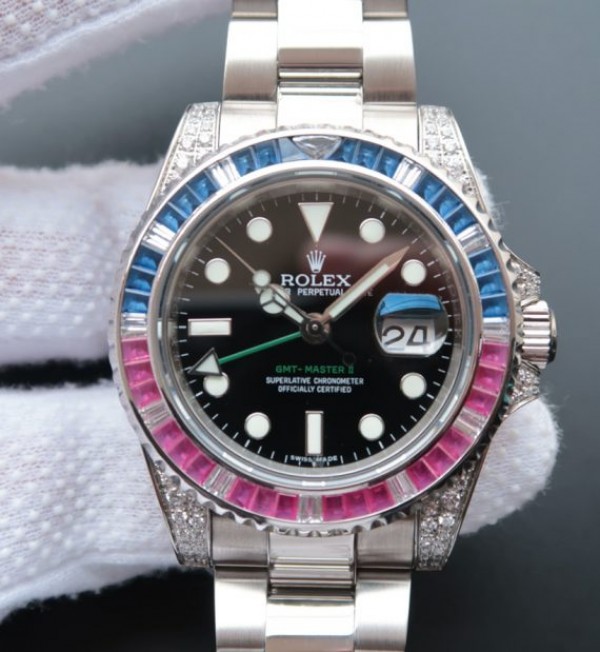 Replica Rolex (unchanged) GMT-Master II 116759 Dial Black Bezel Bluee/Whitehe S2836 - View 1