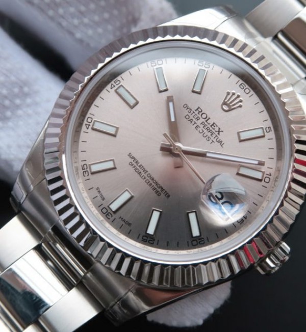 Replica Rolex DateJust II SS Fluted Bezel Gray Dial SS Bracelet / Strap A3136