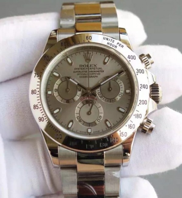 Replica Rolex (unchanged) Daytona 116509 Dial Grey Bracelet / Strap SS A4130 - View 1