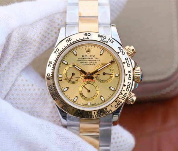 Replica Rolex (unchanged) Daytona 116523 Dial YG épais Wrapped YG Bracelet / Strap SS/YG A7750 - View 1