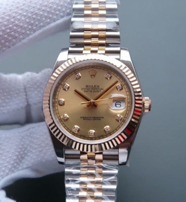 Replica Rolex (unchanged) DateJust 41 mm 126333 Noob RG Dial RG Wrapped Diamond Markers Bracelet / Strap SS/RG A3235 - View 1