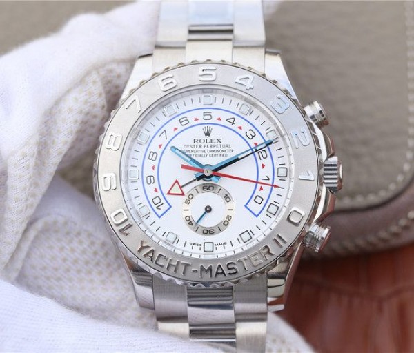 Replica Rolex (unchanged) YachtMaster II 116689 SS JF Dial White Bracelet / Strap SS A7750 - View 1