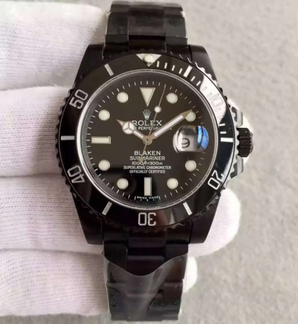 Replica Rolex (unchanged) Blaken Submariner 116610 PVD Black Dial PVD Bracelet / Strap A2836 - View 1