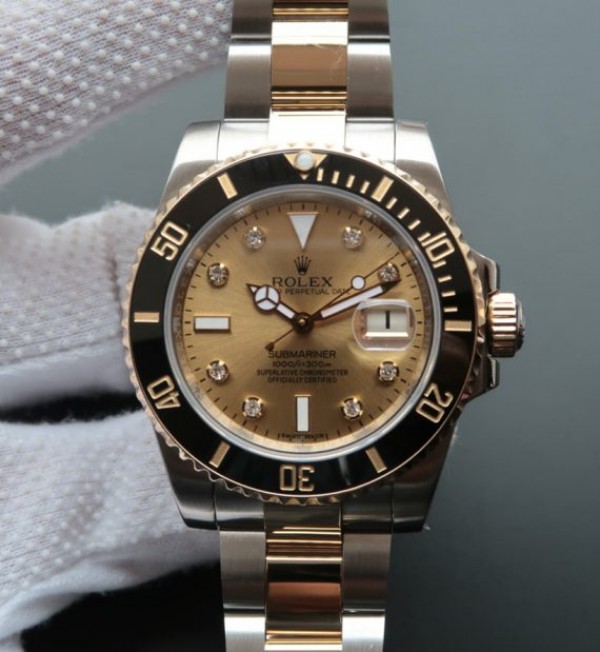 Replica Rolex (unchanged) Submariner 116613 LN Noob YG Bezel Wrappede Dial YG Bracelet / Strap SS/YG A3135 - View 1