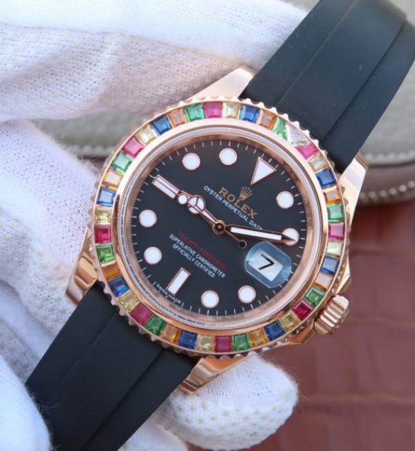 Replica Rolex Yacht-Master 40 mm 116695SATS Noob Rubber Bracelet / Strap Black A2836