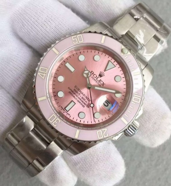 Replica Rolex Submariner Lady SS Pink Bezel Dial Bracelet / Strap SS A2836