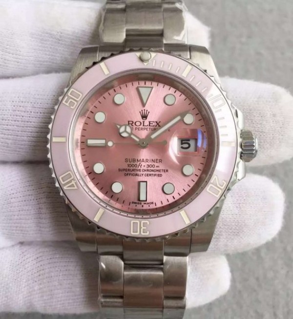 Replica Rolex (unchanged) Submariner Lady SS Bezel rose Dial rose Bracelet / Strap SS A2836 - View 1