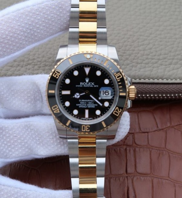 Replica Rolex (unchanged) Submariner 116613 LN Noob Dial Black Bracelet / Strap SS/YG A3135 - View 1