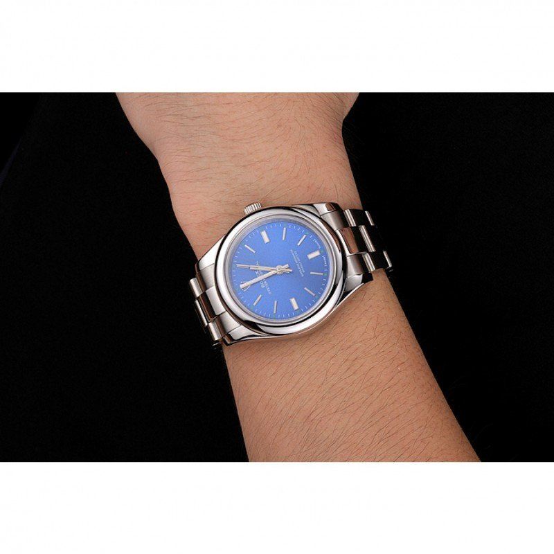 Replica Rolex Oyster Perpetual Blue Dial Stainless Steel Case And Bracelet - View 10