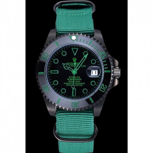 Replica Rolex Stealth Submariner Green Nylon Strap 622009 - View 2