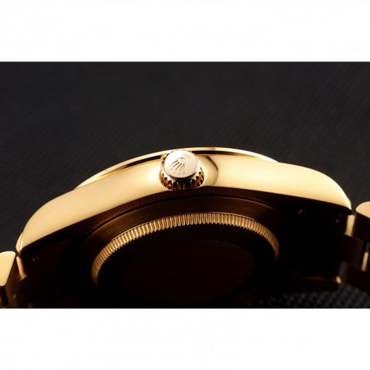 Replica Rolex Day-Date Diamonds And Rubies Black Dial Yellow Gold Bracelet 1454101 - View 7