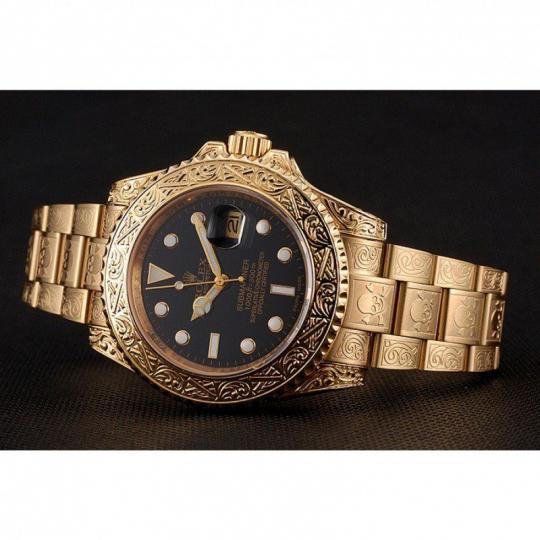 Replica Rolex Submariner Skull Limited Edition Black Dial Gold Case And Bracelet 1454071 - View 2
