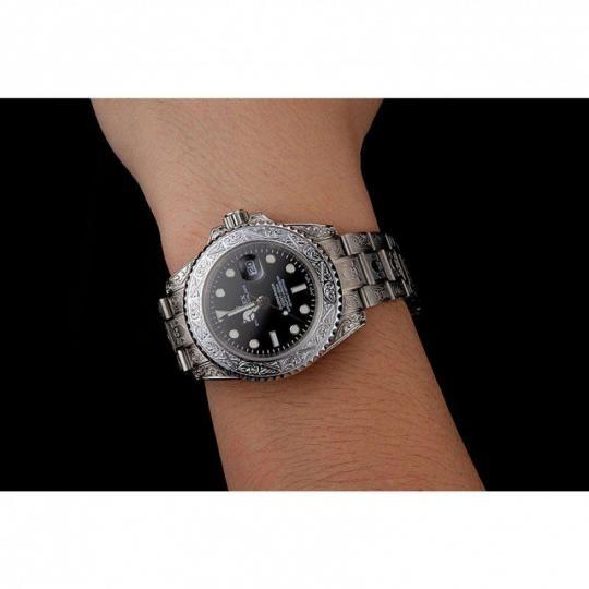 Replica Rolex Submariner Skull Limited Edition Black Dial White Case And Bracelet 1454093 - View 6