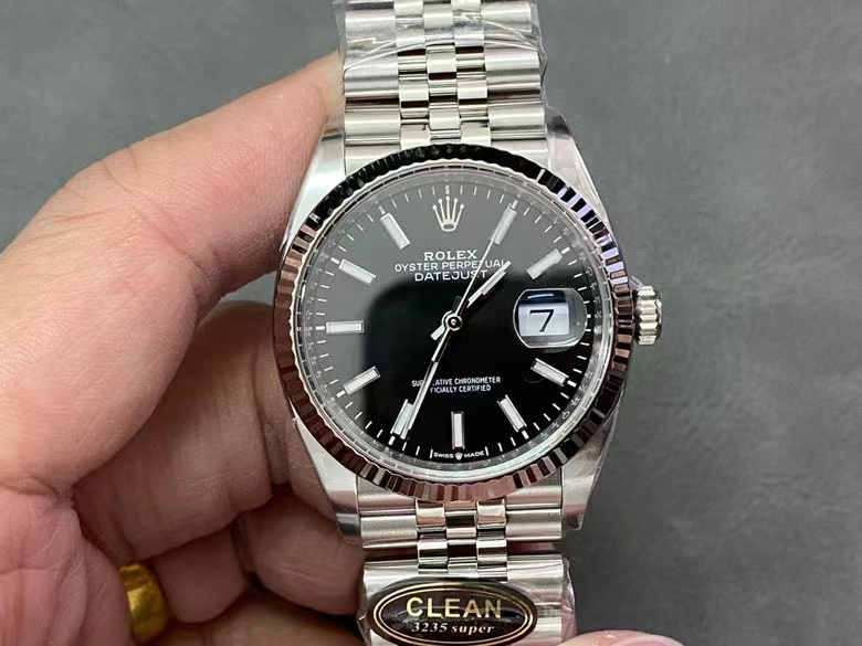 Clean Factory Datejust 36 126234 – 36mm Black Dial Rolex Clone - clean factory product image