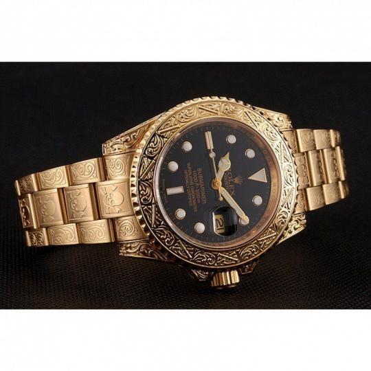 Replica Rolex Submariner Skull Limited Edition Black Dial Gold Case And Bracelet 1454071 - View 4
