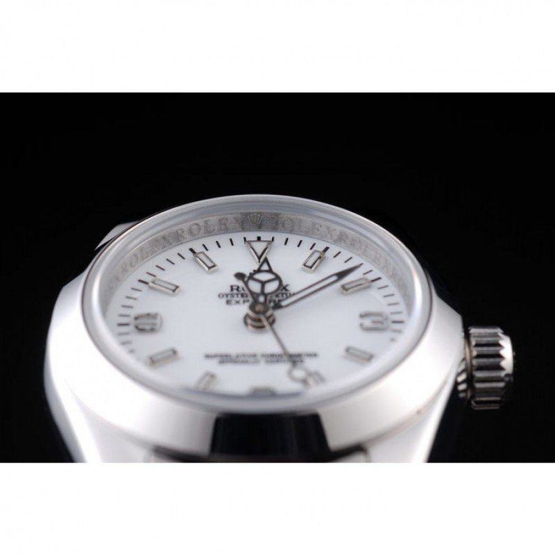 Replica Rolex Explorer Polished Stainless Steel White Dial 98088 - View 4