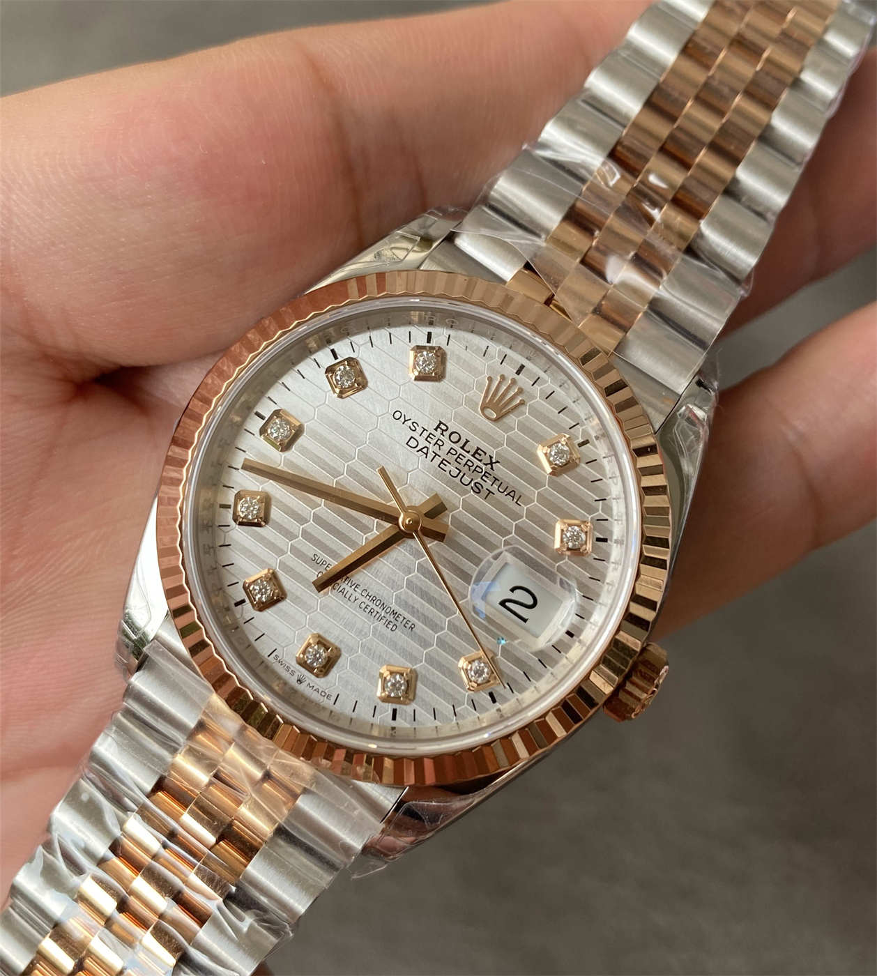 Replica Rolex Datejust 36 m126231-0033 – Silver Dial Jubilee Bracelet (VS Factory) - clean factory product image 2