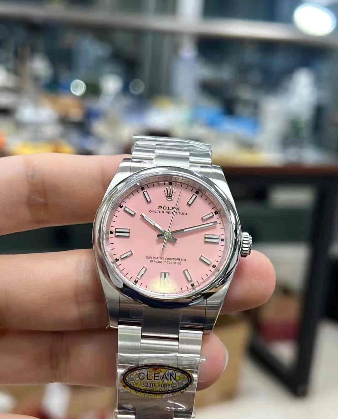 Clean Factory 126000 Pink Dial – 36mm OP Replica - clean factory product image