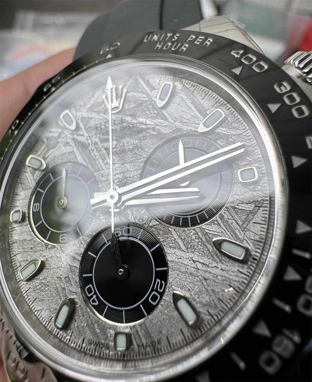 Clean Factory Daytona 4130 Meteorite Dial Replica (Grey Oysterflex RB Style) - clean factory product image 2