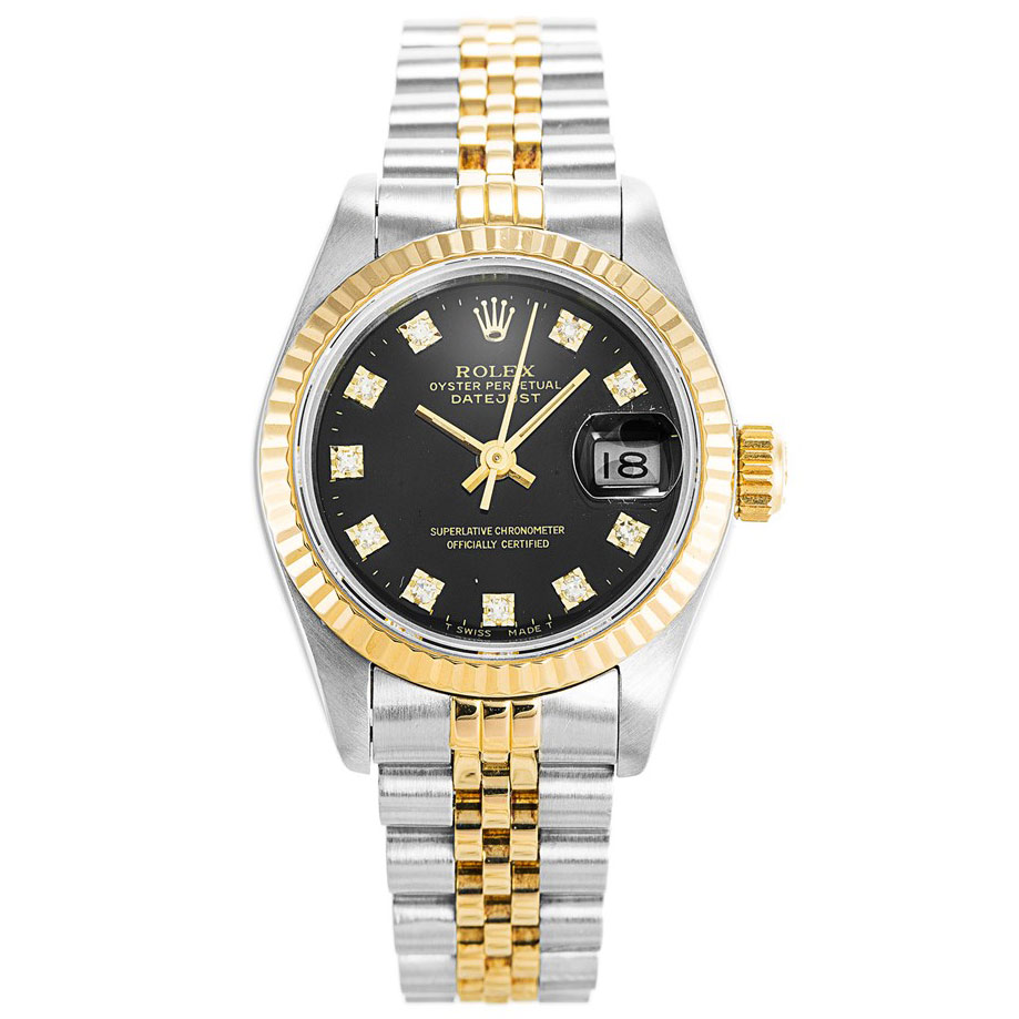 Replica Rolex (unchanged) Datejust Diamonds Blacks 69173 - View 1