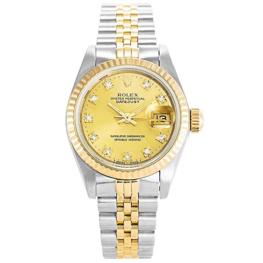 Replica Rolex (unchanged) Datejust Or et Diamonds Femme 69173 - View 1