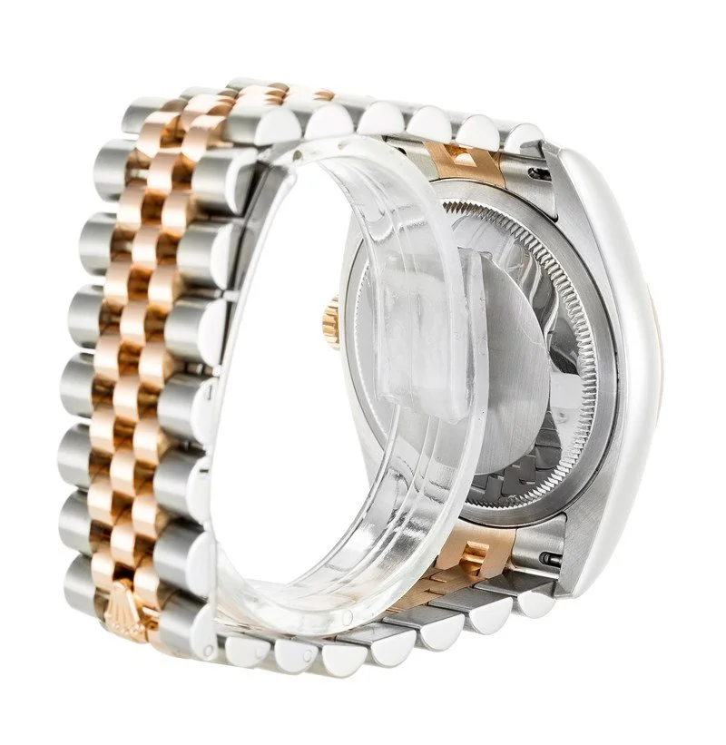 Replica Rolex Datejust 116231 Jubilee  Bracelet / Strap Two Tones Silver Gold Markers Black Dial