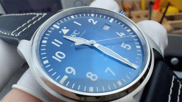 V7 IWC Mark XX Blue Dial – Premium Replica Pilot Watch with Sapphire Crystal &amp; Automatic Movement - clean factory product image 16