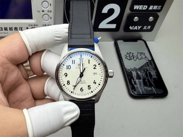 V7 IWC Mark XX White Dial – Premium 40mm Pilot Watch Replica with Sapphire Crystal &amp; 2892/SW300 Movement - clean factory product image 11