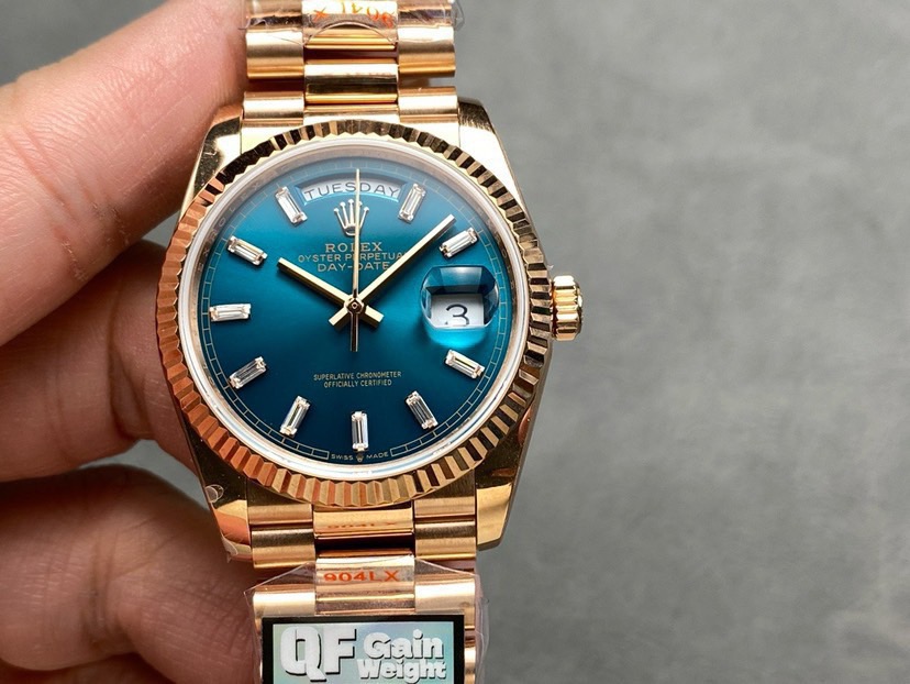 QF Factory Day Date 36 Rolex Replica – 36 mm Full-Weight Dress Watch - clean factory product image