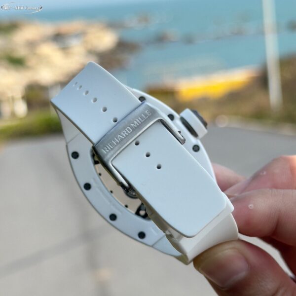 New Factory (NF) Richard Mille RM055 Replica V5 - White Ceramic with Real Jewels - clean factory product image 13