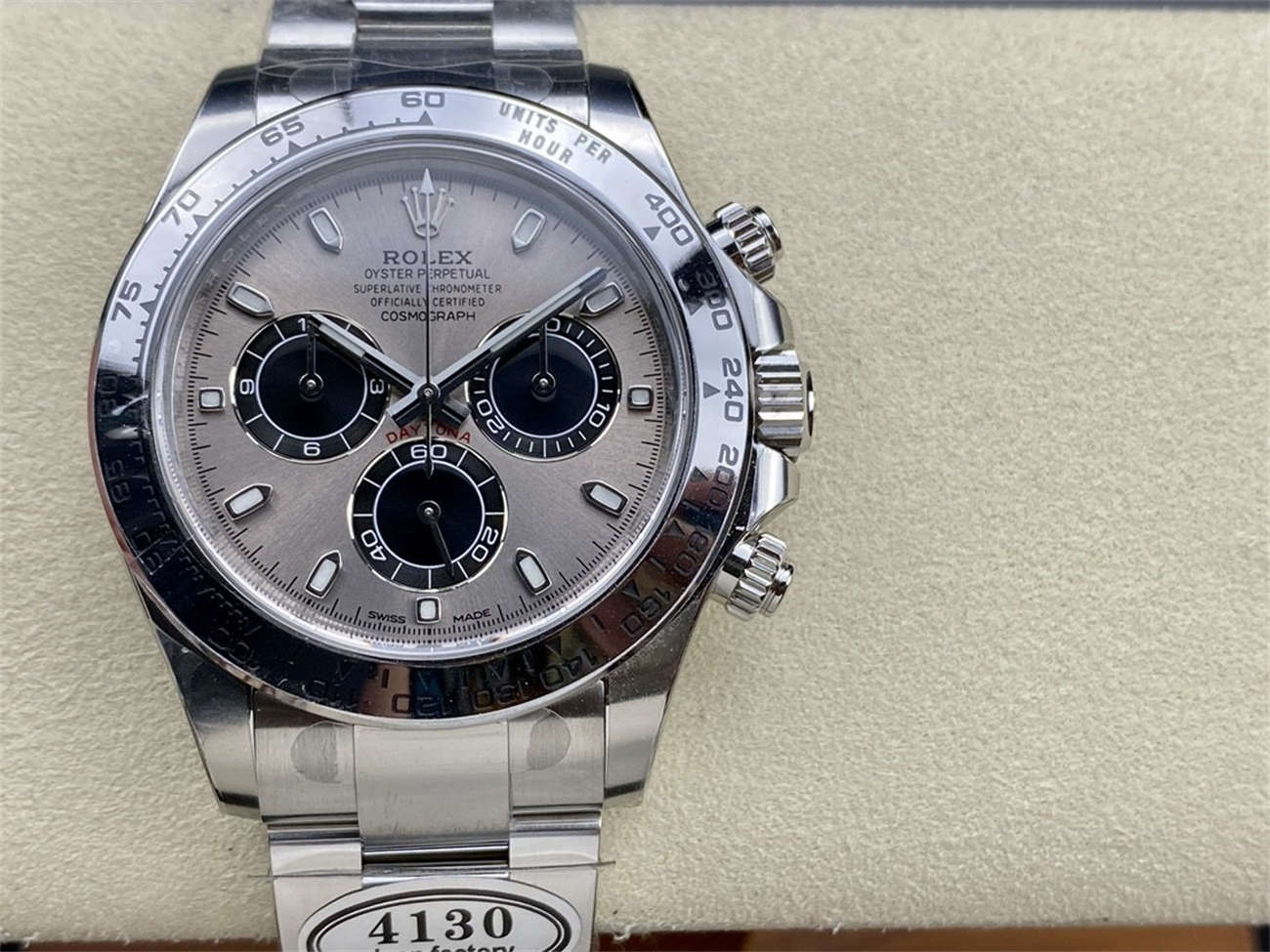 Rolex Daytona Cement Dial Replica – Clean Factory White Gold Bracelet - clean factory product image