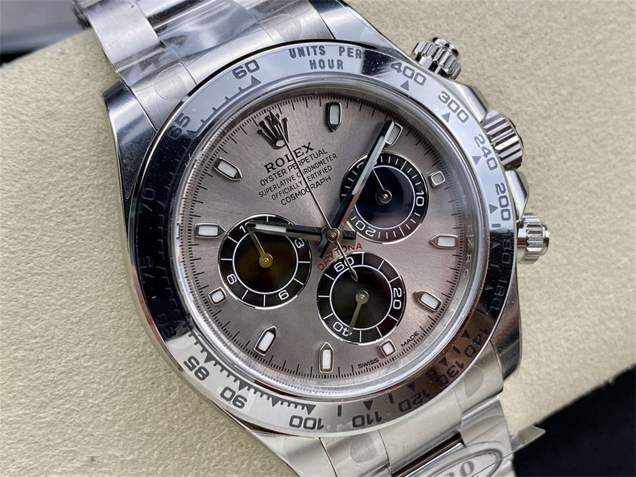 Rolex Daytona Cement Dial Replica – Clean Factory White Gold Bracelet - clean factory product image 2