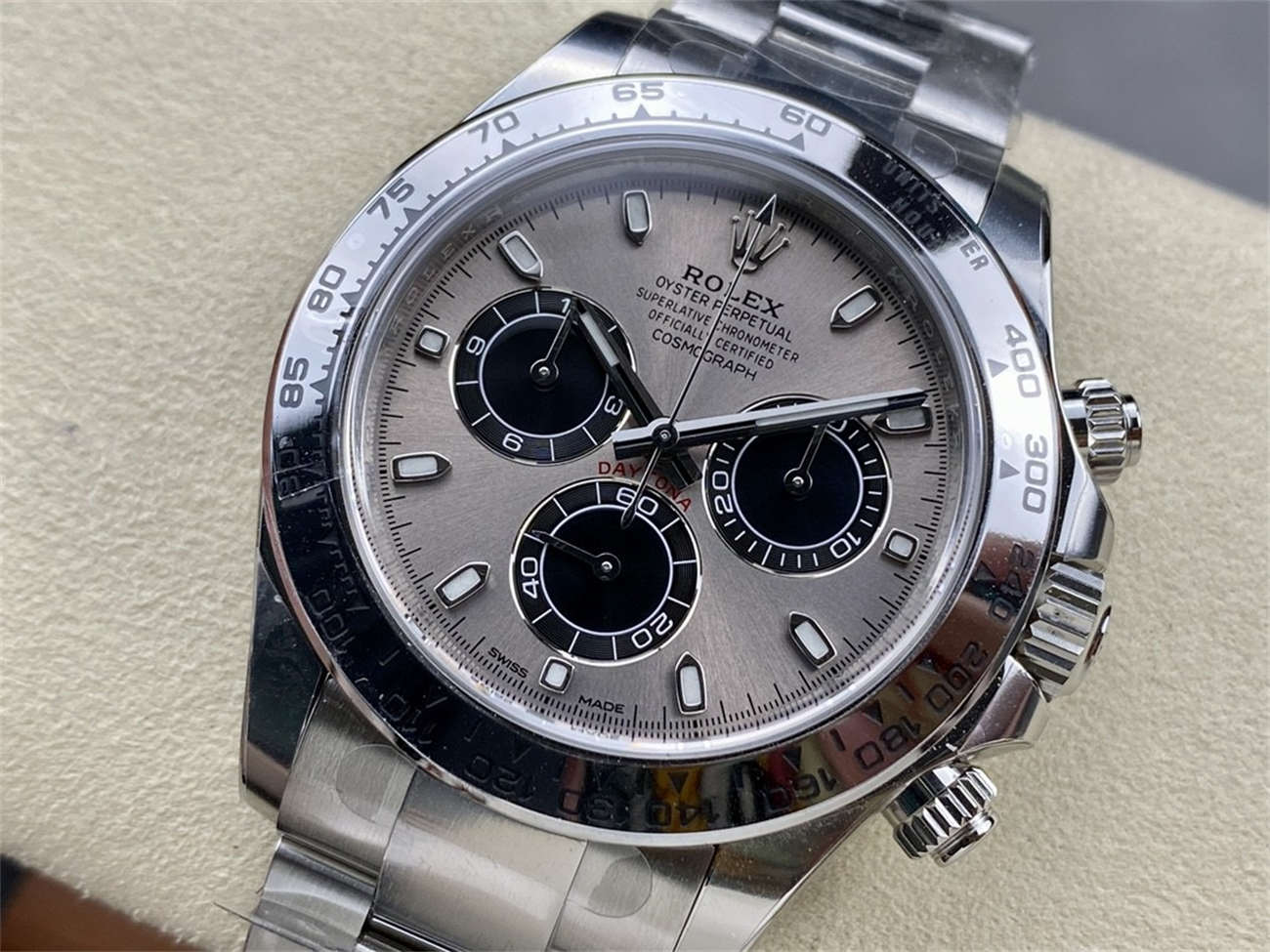 Rolex Daytona Cement Dial Replica – Clean Factory White Gold Bracelet - clean factory product image 5
